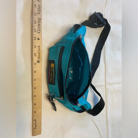 Vintage 80s 90s Jordache Branded Teal Belt Bag Fanny Pack OSFM Classic Street - Picture 7 of 7